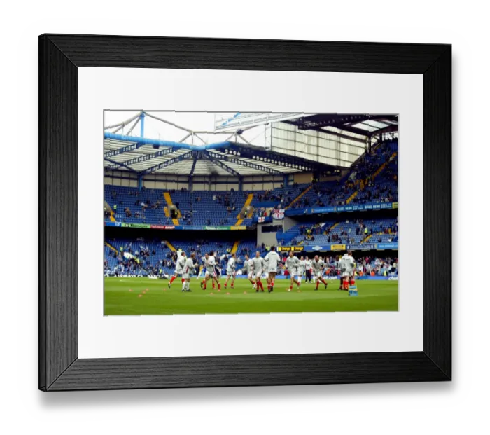 Framed Print : Charlton Athletic Players Warm Up at Stamford Bridge before Chelsea's Premier League Victory (2004-2005)