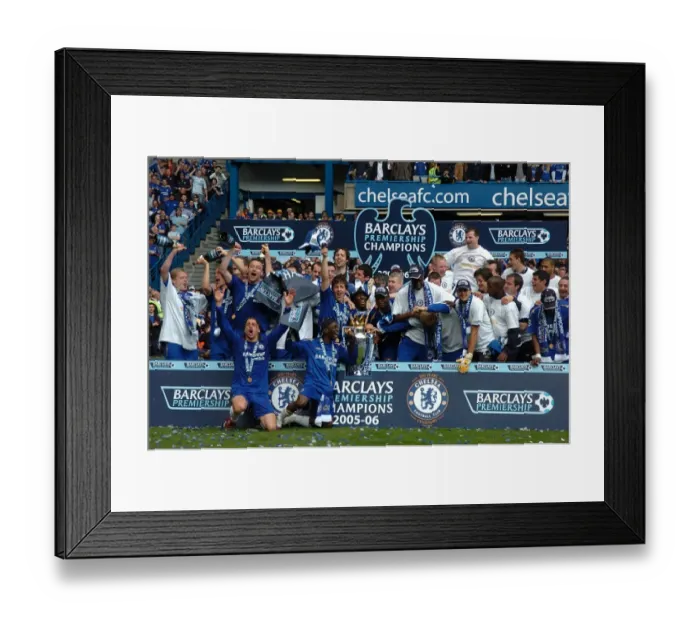 Framed Print : Celebrating Back-to-Back Premier League Titles: Chelsea's Unforgettable Moment at Stamford Bridge (2005-2006) - Manchester United Toppled Framed Print : Celebrating Back-to-Back Premier League Titles: Chelsea's Unforgettable Moment at Stamford Bridge (2005-2006) - Manchester United Toppled