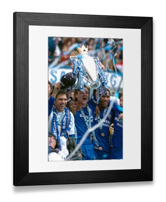 Framed Print : Chelsea's Glory: John Terry Celebrates Premier League Victory with the Trophy (2005-2006)
