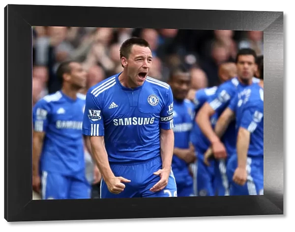 John Terry's Jubilant Moment: Chelsea Clinch Premier League Title (2009-2010) - Fourth Goal Celebration vs. Wigan Athletic