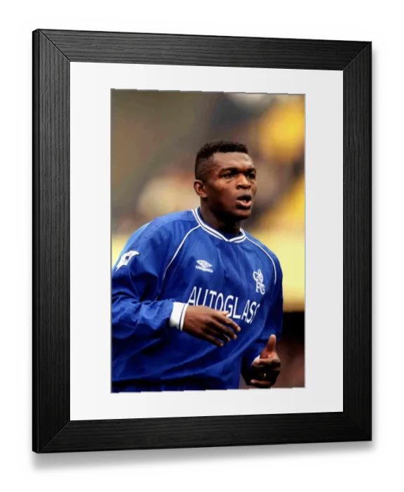 Framed Print : Marcel Desailly in Action: Chelsea vs. Leicester City - FA Premier League Showdown Framed Print : Marcel Desailly in Action: Chelsea vs. Leicester City - FA Premier League Showdown