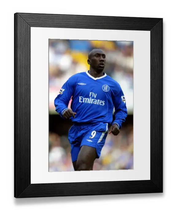 Framed Print : Jimmy Floyd Hasselbaink in Action: Chelsea vs. Aston Villa, FA Barclaycard Premiership