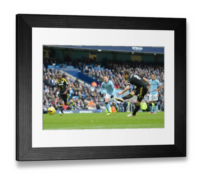 Framed Print : Frank Lampard's Penalty Denied: Manchester City Holds Off Chelsea (February 24, 2013)