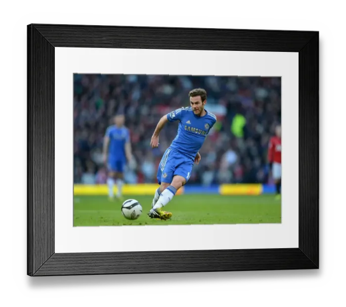 Framed Print : FA Cup Quarterfinal Showdown: Juan Mata's Leadership at Old Trafford - Manchester United vs. Chelsea (March 10, 2013)