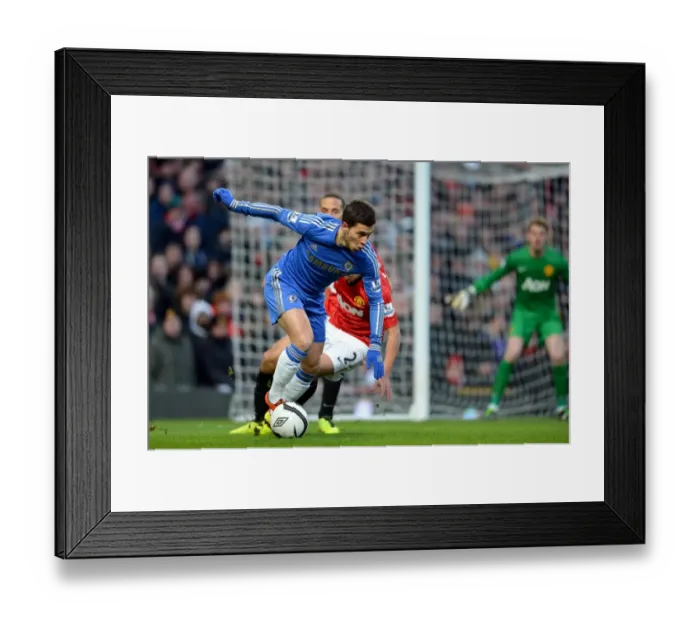 Framed Print : Eden Hazard's Thrilling Run: Chelsea's Victory Over Manchester United in the FA Cup Quarterfinal at Old Trafford (March 10, 2013)