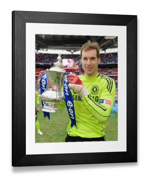 Framed Print : Chelsea's Petr Cech Triumphs with the FA Cup at Wembley Stadium (May 2010) Framed Print : Chelsea's Petr Cech Triumphs with the FA Cup at Wembley Stadium (May 2010)