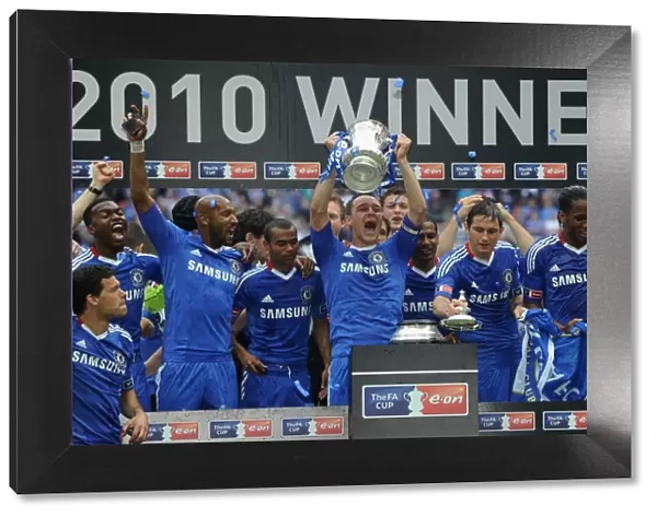 Chelsea's FA Cup Victory: John Terry Celebrates with Team at Wembley Stadium (May 2010)