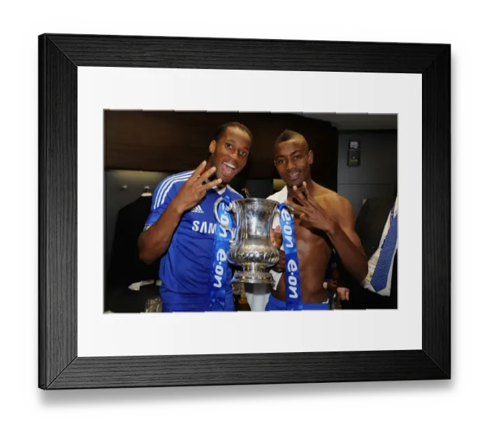 Framed Print : Chelsea FC: Didier Drogba and Salomon Kalou Celebrate FA Cup Victory (2010)