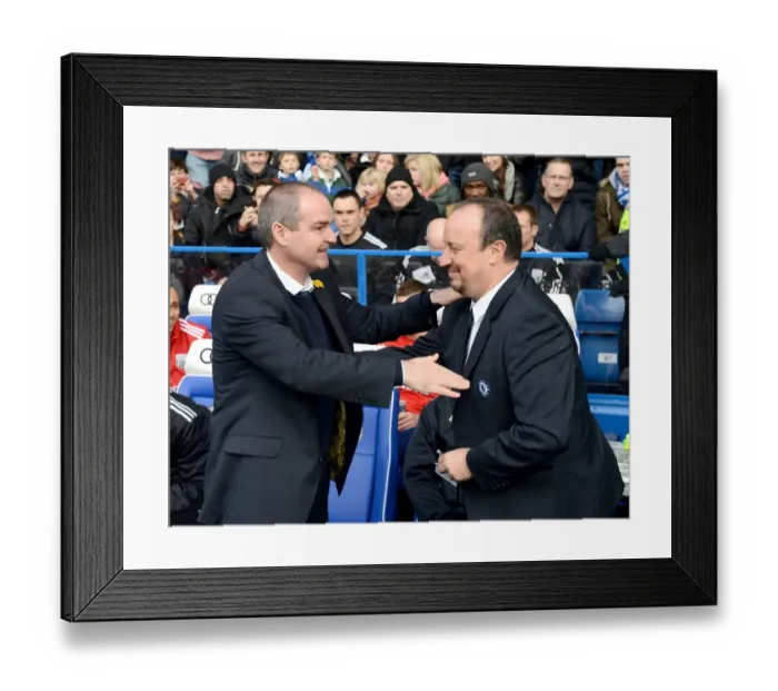 Framed Print : Benitez and Clarke: A Pre-Match Handshake at Stamford Bridge (Chelsea vs. West Brom, March 2, 2013) Framed Print : Benitez and Clarke: A Pre-Match Handshake at Stamford Bridge (Chelsea vs. West Brom, March 2, 2013)