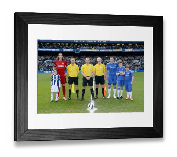 Framed Print : Premier League Showdown: Chelsea vs. West Bromwich Albion - Pre-Match Line-Up at Stamford Bridge (March 2, 2013)