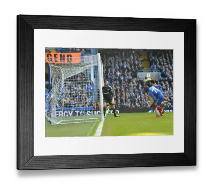 Framed Print : Demba Ba Scores First Goal: Chelsea vs. West Bromwich Albion, Barclays Premier League, Stamford Bridge (2nd March 2013) Framed Print : Demba Ba Scores First Goal: Chelsea vs. West Bromwich Albion, Barclays Premier League, Stamford Bridge (2nd March 2013)
