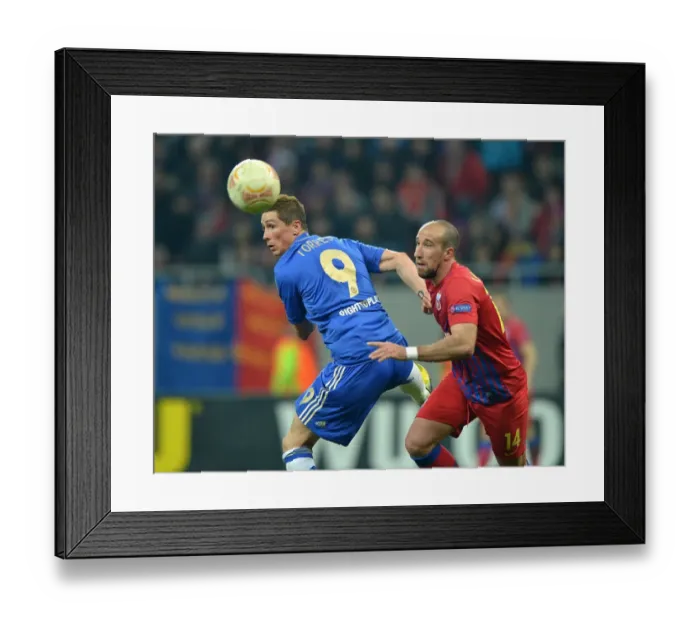 Framed Print : Battle for the Ball: Torres vs. Latovlevici in the Europa League Clash between Steaua Bucharest and Chelsea (7th March 2013) Framed Print : Battle for the Ball: Torres vs. Latovlevici in the Europa League Clash between Steaua Bucharest and Chelsea (7th March 2013)