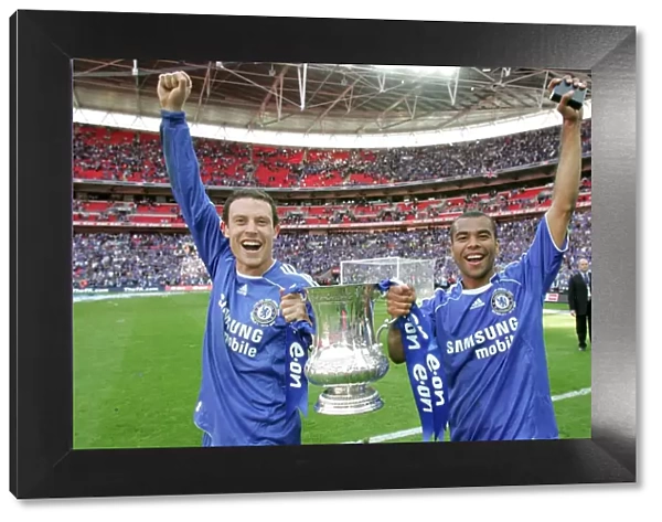 Chelsea's Bridge and Cole Triumphantly Lift the FA Cup: Manchester United Defeat (2007)