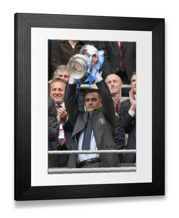 Framed Print : Jose Mourinho Lifts FA Cup: Chelsea's Triumph over Manchester United at Wembley (FA Cup Final 2007)
