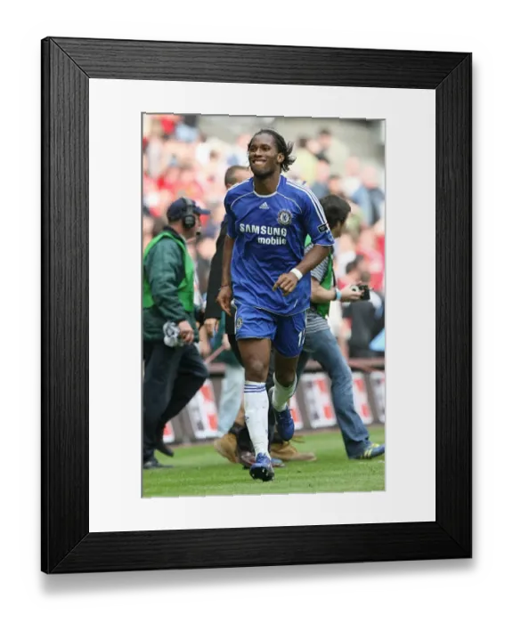Framed Print : Chelsea's Glory: FA Cup Victory - Didier Drogba's Epic Celebration vs Manchester United at Wembley Stadium (2007) Framed Print : Chelsea's Glory: FA Cup Victory - Didier Drogba's Epic Celebration vs Manchester United at Wembley Stadium (2007)