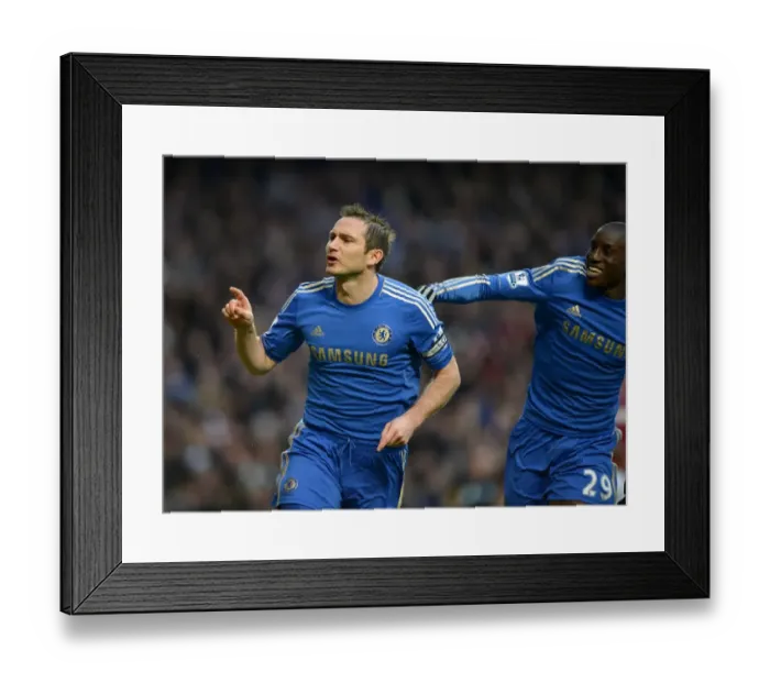 Framed Print : Chelsea's Frank Lampard and Demba Ba: Celebrating the Opening Goal against West Ham United in the Barclays Premier League Framed Print : Chelsea's Frank Lampard and Demba Ba: Celebrating the Opening Goal against West Ham United in the Barclays Premier League