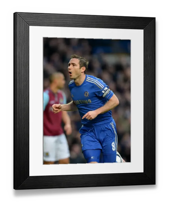 Framed Print : Frank Lampard's Thrilling Goal Celebration: Chelsea vs. West Ham United (Barclays Premier League) Framed Print : Frank Lampard's Thrilling Goal Celebration: Chelsea vs. West Ham United (Barclays Premier League)