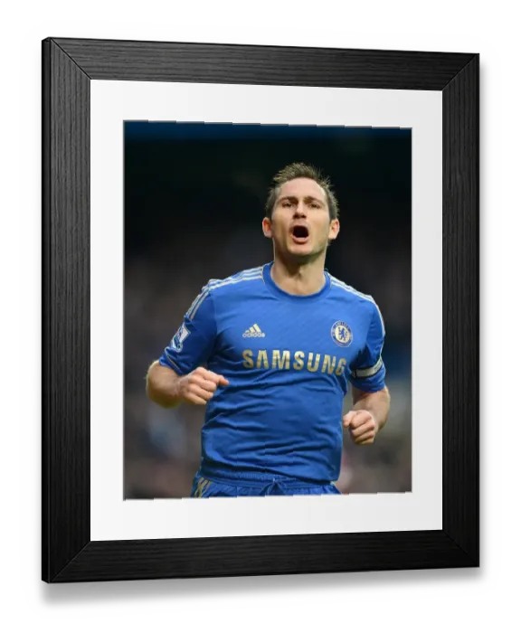 Framed Print : Chelseas Frank Lampard celebrates after scoring his teams opening goal Framed Print : Chelseas Frank Lampard celebrates after scoring his teams opening goal
