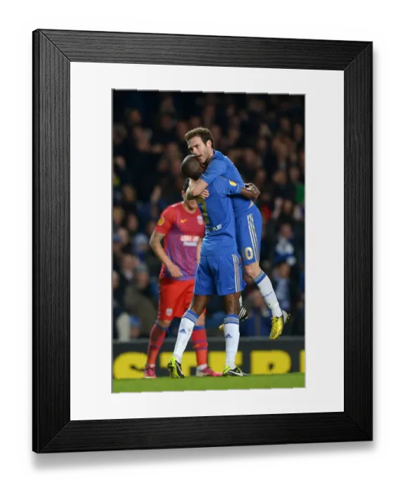 Framed Print : Chelsea's Juan Mata and Ramires: Unstoppable Duo Celebrates First Goal Against Steaua Bucharest in Europa League Round of 16 (14th March 2013) Framed Print : Chelsea's Juan Mata and Ramires: Unstoppable Duo Celebrates First Goal Against Steaua Bucharest in Europa League Round of 16 (14th March 2013)