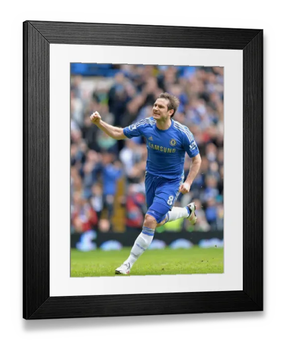 Framed Print : Frank Lampard's Double Joy: Scoring Chelsea's Second Goal Against Swansea City (April 28, 2013)
