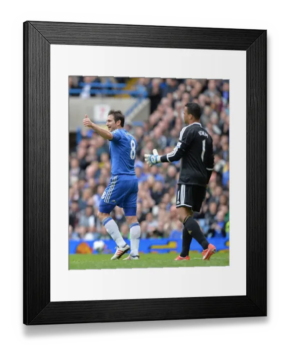 Framed Print : Frank Lampard's Thrilling Goal Celebration: Chelsea vs. Swansea (April 28, 2013)