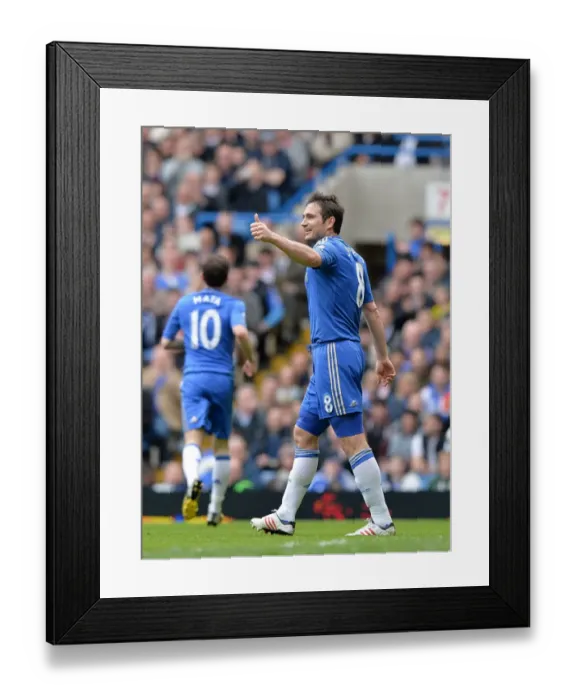 Framed Print : Frank Lampard's Euphoric Goal Celebration: Chelsea vs Swansea (April 28, 2013)