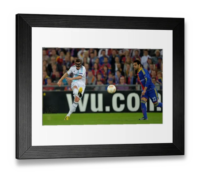 Framed Print : Fernando Torres's Thrilling Shot: Chelsea vs. FC Basel - UEFA Europa League Semi-Final, First Leg (April 25, 2013)