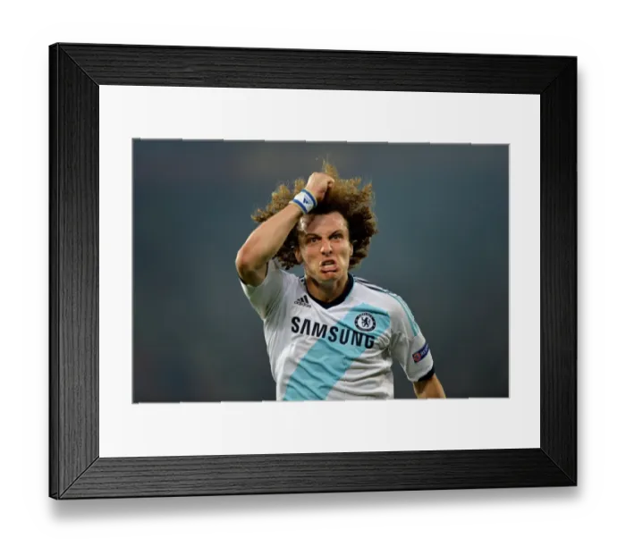 Framed Print : David Luiz's Thrilling Winning Goal: Chelsea Secures Europa League Semi-Final Victory over Basel (April 2013)