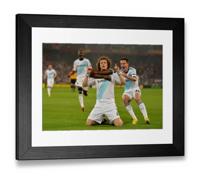 Framed Print : David Luiz's Thrilling Winner: Chelsea Secures UEFA Europa League Semi-Final Victory over FC Basel (April 2013)