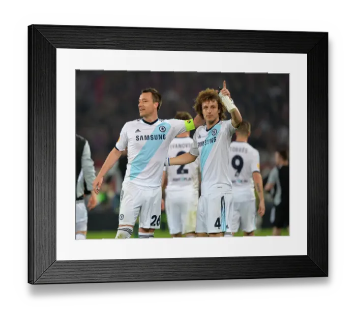Framed Print : Chelsea's David Luiz and John Terry Celebrate UEFA Europa League Semi-Final Victory over FC Basel (25th April 2013) Framed Print : Chelsea's David Luiz and John Terry Celebrate UEFA Europa League Semi-Final Victory over FC Basel (25th April 2013)