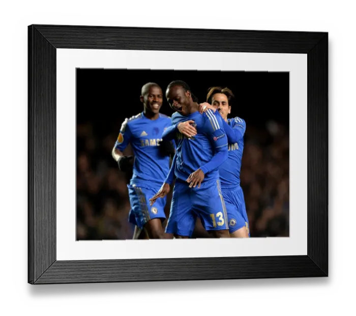 Framed Print : Victor Moses Scores Chelsea's Second Goal in Europa League Quarterfinal vs Rubin Kazan at Stamford Bridge (April 2013): A Triumphant Moment