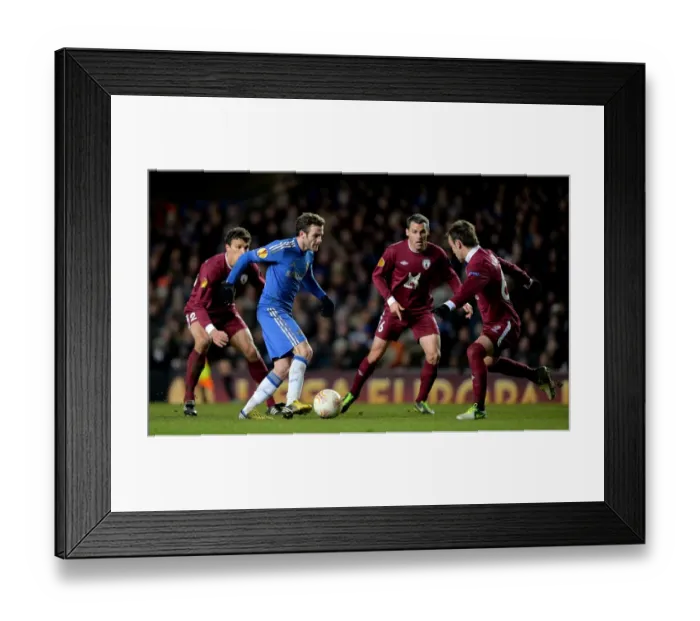 Framed Print : Chelsea's Juan Mata Battles Rubin Kazan Defense in UEFA Europa League Quarterfinal at Stamford Bridge (April 4, 2013) Framed Print : Chelsea's Juan Mata Battles Rubin Kazan Defense in UEFA Europa League Quarterfinal at Stamford Bridge (April 4, 2013)