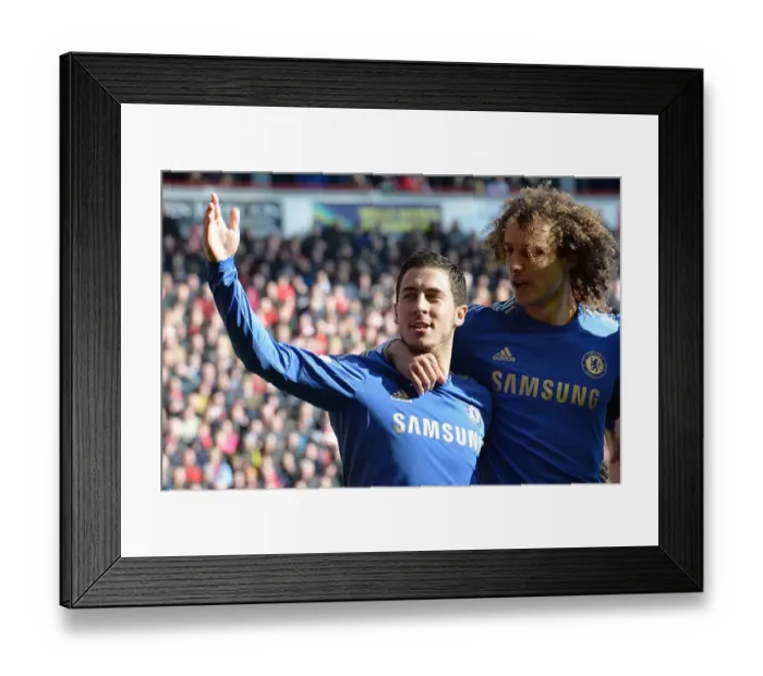 Framed Print : Eden Hazard Scores Penalty: Chelsea's Thrilling Victory over Liverpool - Celebration with David Luiz (April 21, 2013, Anfield) Framed Print : Eden Hazard Scores Penalty: Chelsea's Thrilling Victory over Liverpool - Celebration with David Luiz (April 21, 2013, Anfield)