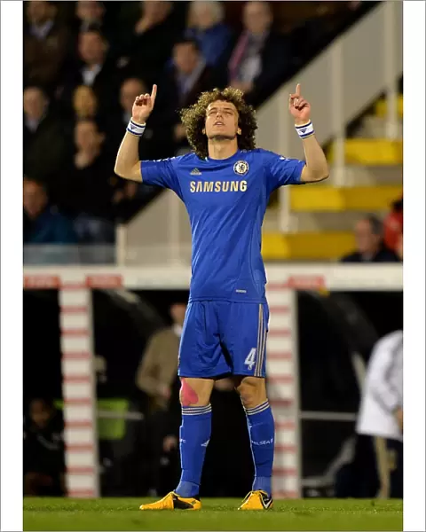 David Luiz Scores the Opener: Chelsea's Triumph at Fulham's Craven Cottage in the Barclays Premier League (17th April 2013)