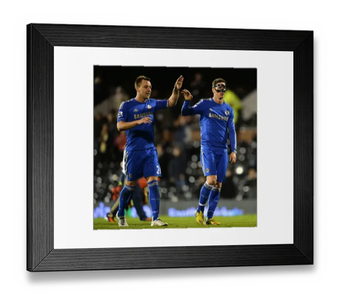 Framed Print : Chelsea's John Terry and Fernando Torres: Victory Celebration at Craven Cottage (April 17, 2013)