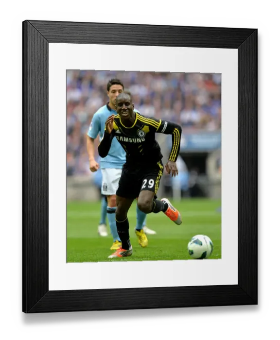 Framed Print : Demba Ba's Charge: Chelsea FC vs Manchester City - FA Cup Semi-Final at Wembley Stadium