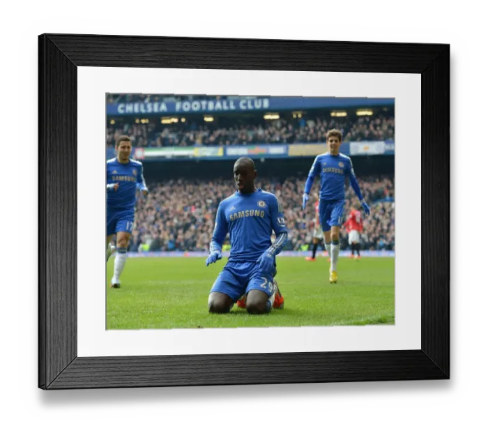Framed Print : Demba Ba's Opening Goal: Chelsea's FA Cup Quarterfinal Victory over Manchester United (April 1, 2013)