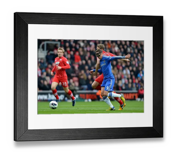Framed Print : Fernando Torres vs. Jos Hooiveld: A Premier League Battle - Southampton vs. Chelsea (March 30, 2013)