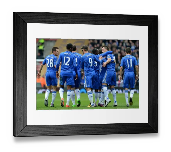 Framed Print : John Terry's Goal Celebration: Chelsea's First Goal Against Southampton in the Premier League (March 30, 2013)