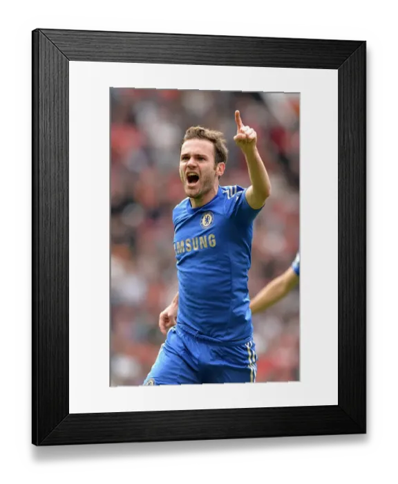 Framed Print : Juan Mata's Thrilling Goal: A Milestone Moment for Chelsea at Old Trafford (May 2013)