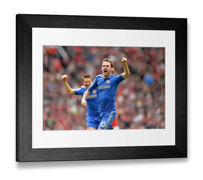 Framed Print : Juan Mata's Thrilling First Goal Against Manchester United: A Memorable Moment at Old Trafford (May 2013)