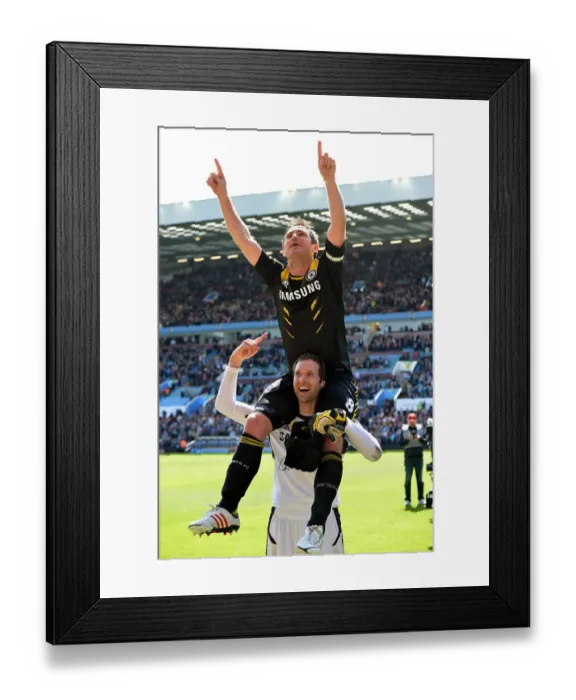 Framed Print : Chelsea's Victory Embrace: Petr Cech Lifts Frank Lampard at Villa Park (May 11, 2013) Framed Print : Chelsea's Victory Embrace: Petr Cech Lifts Frank Lampard at Villa Park (May 11, 2013)