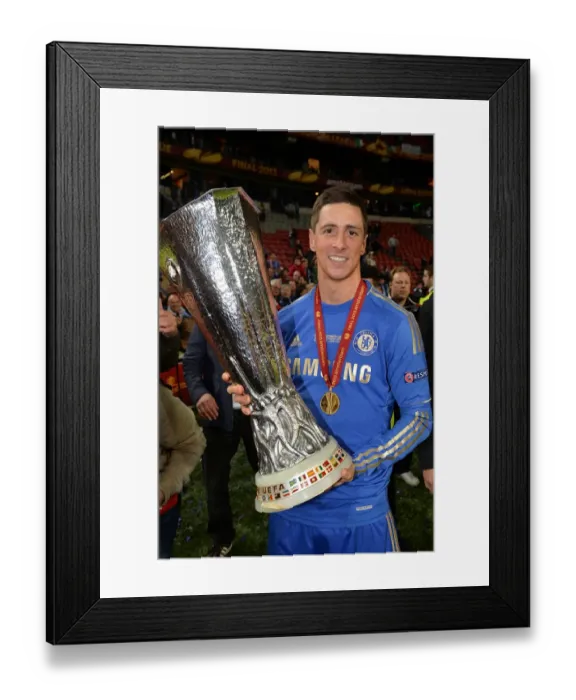 Framed Print : Fernando Torres Europa League Triumph: Chelsea's Victory Celebration vs. Benfica (May 16, 2013, Amsterdam Arena) Framed Print : Fernando Torres Europa League Triumph: Chelsea's Victory Celebration vs. Benfica (May 16, 2013, Amsterdam Arena)