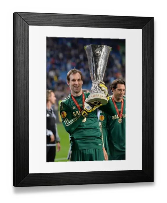 Framed Print : Chelsea's Petr Cech Triumphs: UEFA Europa League Victory (Chelsea vs Benfica, Amsterdam Arena, 2013) Framed Print : Chelsea's Petr Cech Triumphs: UEFA Europa League Victory (Chelsea vs Benfica, Amsterdam Arena, 2013)