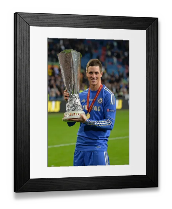 Framed Print : Chelsea's Europa League Triumph: Fernando Torres Lifts the Trophy at Amsterdam Arena (May 16, 2013) Framed Print : Chelsea's Europa League Triumph: Fernando Torres Lifts the Trophy at Amsterdam Arena (May 16, 2013)