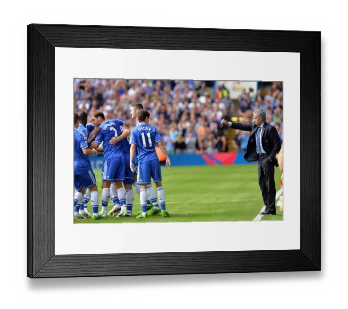 Framed Print : Jose Mourinho Directs Chelsea Against Hull City Tigers in Barclays Premier League at Stamford Bridge (18th August 2013) Framed Print : Jose Mourinho Directs Chelsea Against Hull City Tigers in Barclays Premier League at Stamford Bridge (18th August 2013)