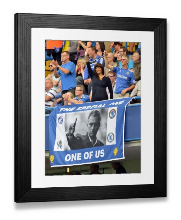 Framed Print : Chelsea Fans Welcome Back Jose Mourinho: Stamford Bridge, Chelsea vs. Hull City Tigers (18th August 2013)