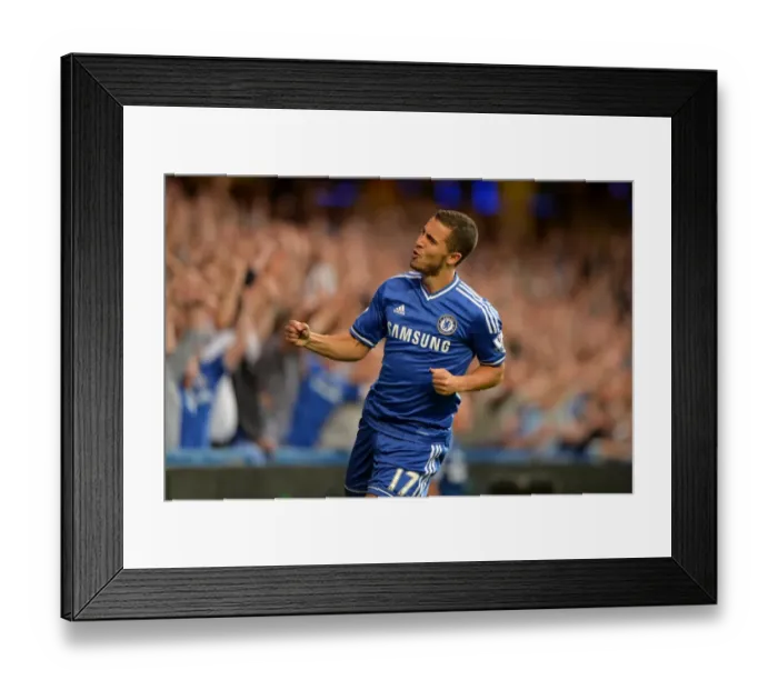 Framed Print : Eden Hazard's Thrilling Own-Goal Celebration: Chelsea's Unforgettable Start Against Aston Villa (August 21, 2013)
