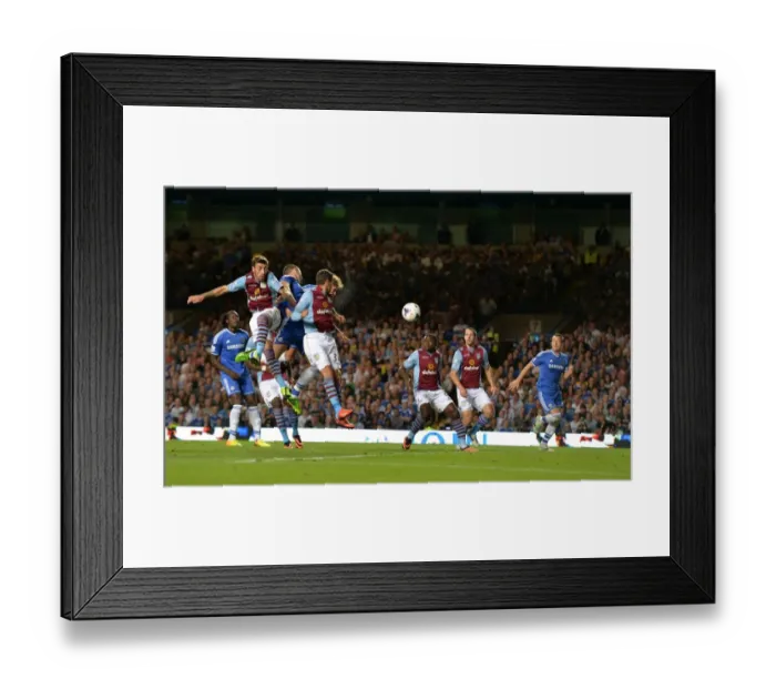 Framed Print : Branislav Ivanovic Scores Chelsea's Second Goal Against Aston Villa at Stamford Bridge (August 21, 2013, Barclays Premier League) Framed Print : Branislav Ivanovic Scores Chelsea's Second Goal Against Aston Villa at Stamford Bridge (August 21, 2013, Barclays Premier League)