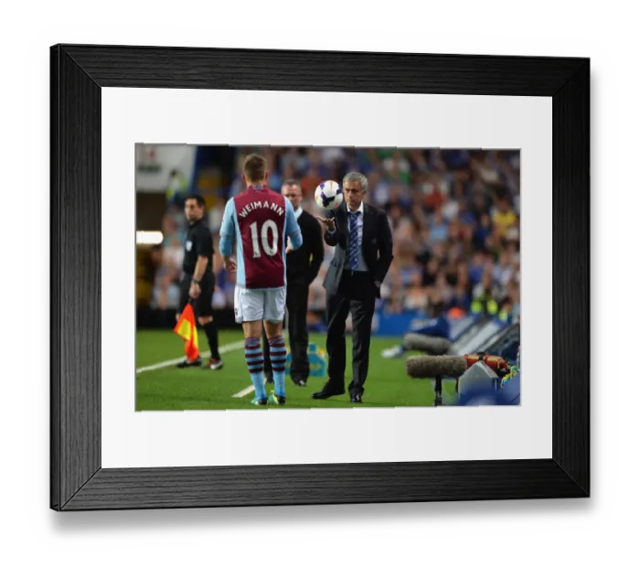 Framed Print : Jose Mourinho Directs Chelsea Against Aston Villa in Barclays Premier League at Stamford Bridge (21st August 2013) Framed Print : Jose Mourinho Directs Chelsea Against Aston Villa in Barclays Premier League at Stamford Bridge (21st August 2013)